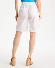 Chico's Poplin Cotton Roll-Tab Shorts