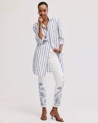 Chico's Embroidered Girlfriend Slim Ankle Jeans