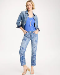Chico's Embellished Girlfriend Crop Jean