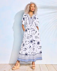Chico's Slub Flutter-Sleeve Vacation Dress