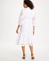 Chico's Lace Cutout Belted Shirtdress