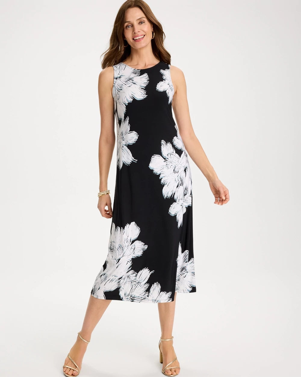 Chico's Travelers™ Knit Abstract Floral Swing Dress