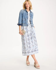 Chico's Palermo Striped Tie-Front Skirt