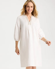 Chico's Embellished Pintuck Dress