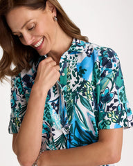 Chico's Floral Linen-Cotton Popover Dress