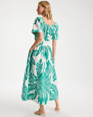 Chico's Poplin Cotton Off-Shoulder Printed Dress