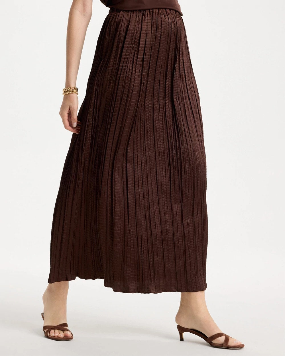 Chico's Satin Crinkle Maxi Skirt