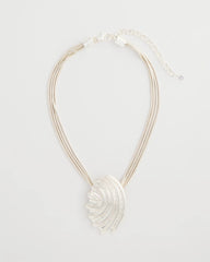Chico's Silvertone Shell Pendant
