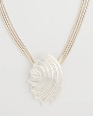 Chico's Silvertone Shell Pendant