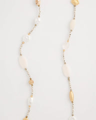 Chico's Neutral Shell Long Necklace