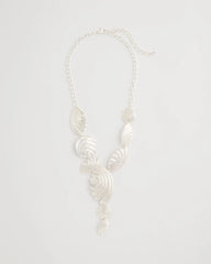 Chico's Silvertone Shell Charm Y-Necklace
