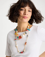 Chico's Mixed-Media Long Beaded Necklace