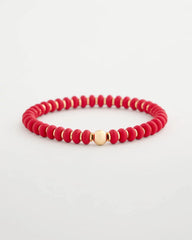 Chico's Red Beaded Stretch Bracelet