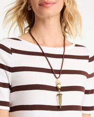 Chico's Tooth Pendant Corded Necklace