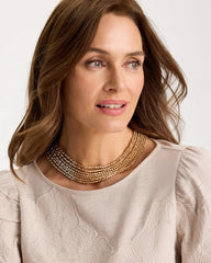 Chico's Multi-Strand Beaded Short Necklace