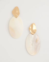 Chico's Shell Oval Drop Earrings