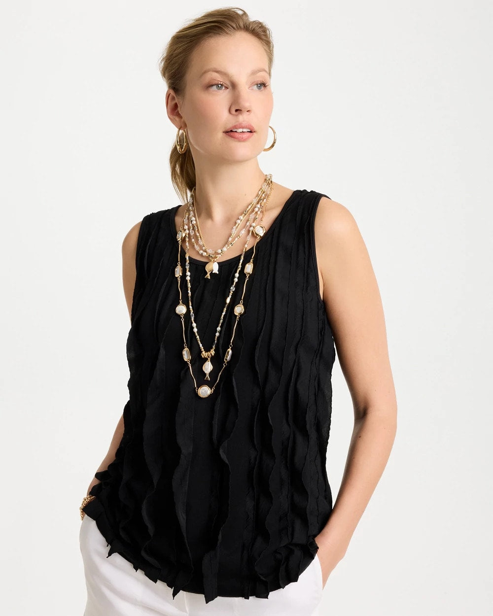 Chico's Siren Faux Pearl Long Necklace