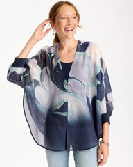 Chico's Woven Printed Cocoon Ruana