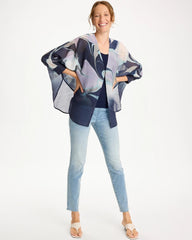 Chico's Woven Printed Cocoon Ruana
