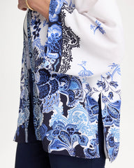 Chico's Woven Faux Silk Printed Kimono