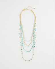 Chico's Multi-Strand Aqua Layering Necklace