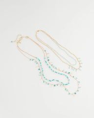 Chico's Multi-Strand Aqua Layering Necklace