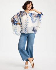 Chico's Palm Frond Short Poncho