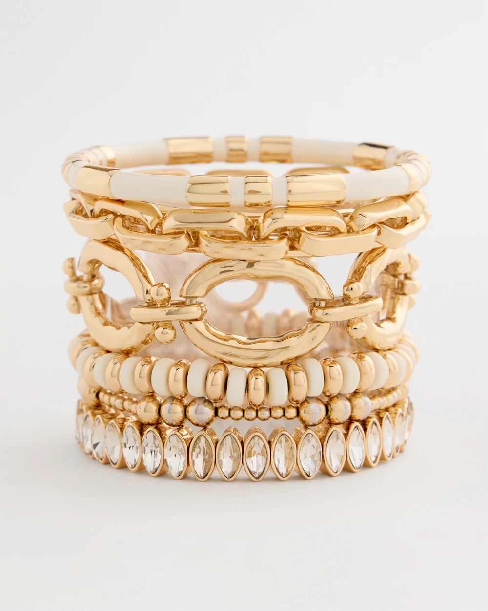 Chico's White Gold Slice Stretch Bracelet