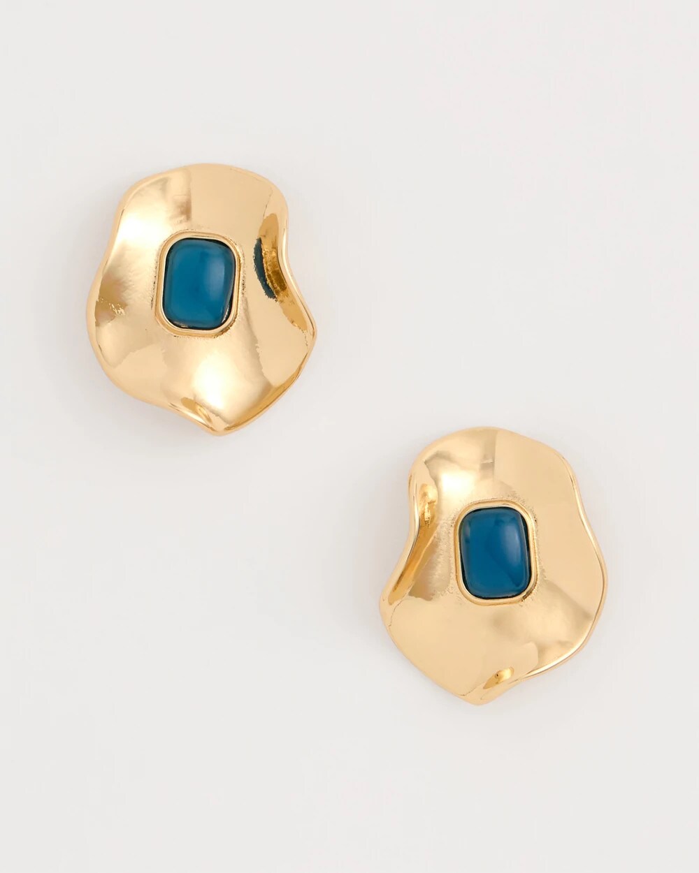 Chico's Blue Resin Cab Oversized Stud Earrings