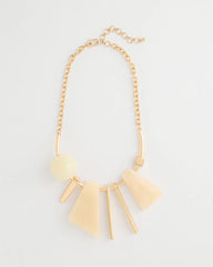 Chico's Faux Horn Geo Bib Necklace