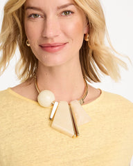 Chico's Faux Horn Geo Bib Necklace