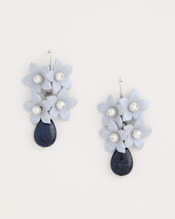 Chico's Lapis Lazuli Stone Flower Earrings