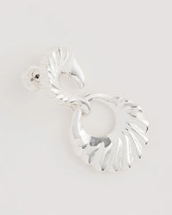Chico's Silvertone Doorknocker Earrings