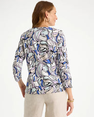 Chico's Floral Cotton Slub Tee