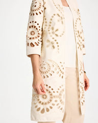 Chico's Long Faux Leather Kimono