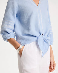 Chico's Cotton Gauze Tie-Front Blouse