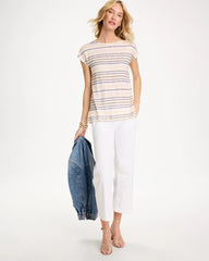 Chico's Striped Linen Dolman Tee