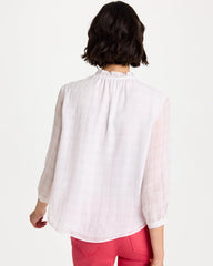 Chico's Cutwork Trim Chiffon Blouse