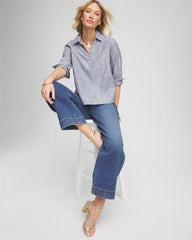 Chico's Chambray Striped Soft Popover