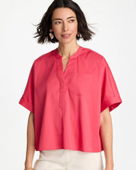 Chico's Poplin Popover Dolman Top