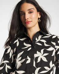 Chico's Embroidered Cropped Collared Shirt