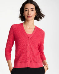 Chico's Stitchy V-Neck Cardigan