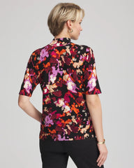 Chico's Ella Mockneck Painterly Pullover Sweater