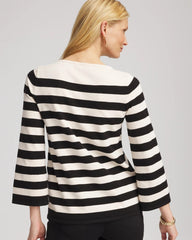Chico's Striped V-Day Pullover