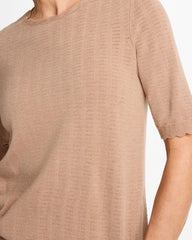 Chico's Ella Crewneck Pointelle Pullover Sweater