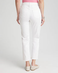 Chico's Girlfriend Frayed Cropped No Stain Jeans