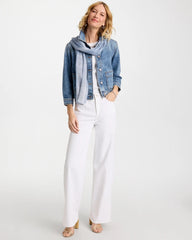 Chico's Denim Cropped Trucker Jacket