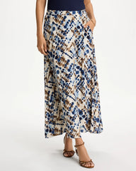 Chico's Faux Silk Printed Maxi Skirt