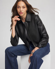 Chico's Faux Leather Zip-Front Jacket