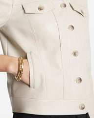 Chico's Faux Leather Trucker Jacket